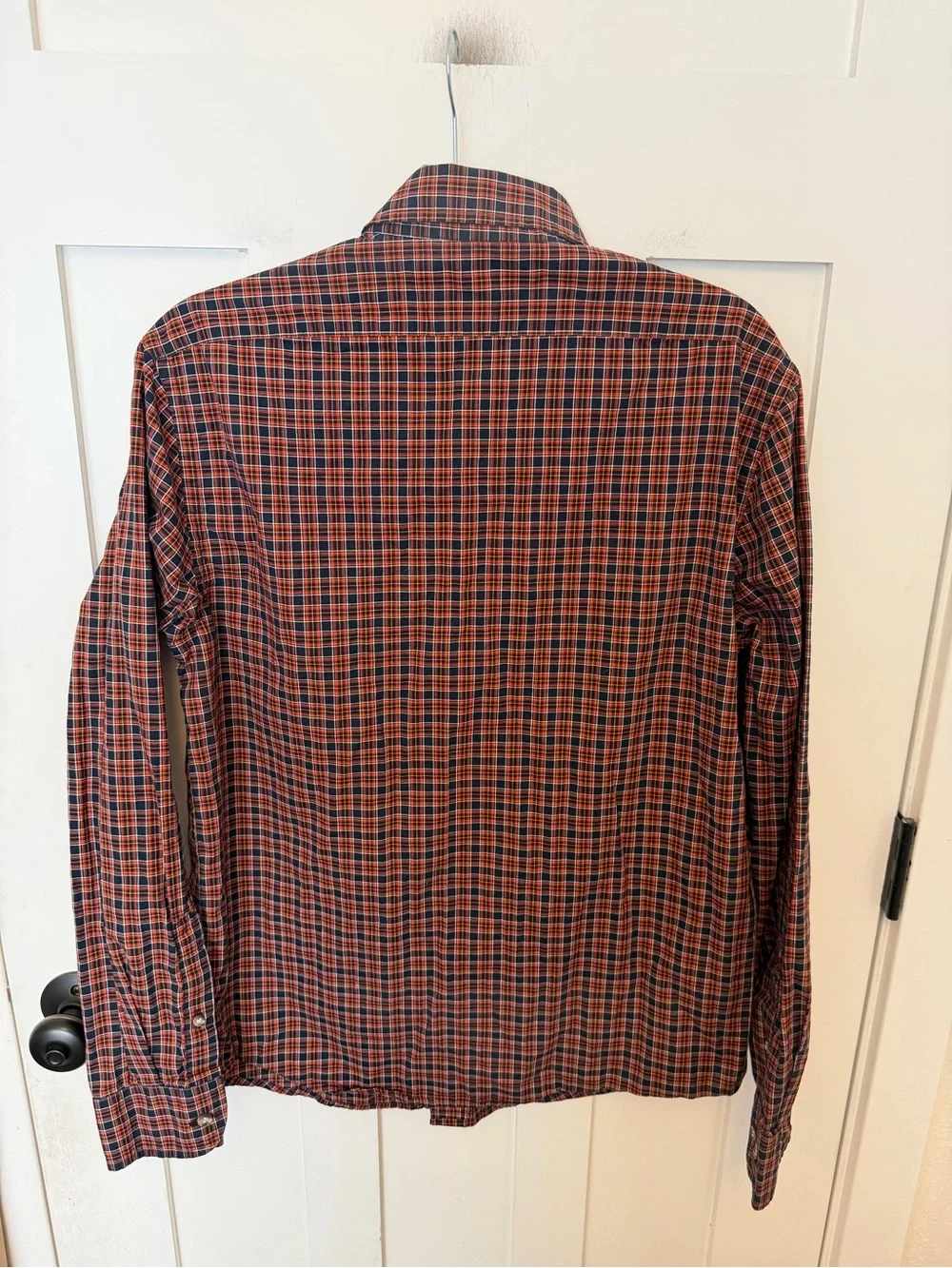 Banana Republic plaid casual button-down shirt untucked fit 100% Cotton Medium